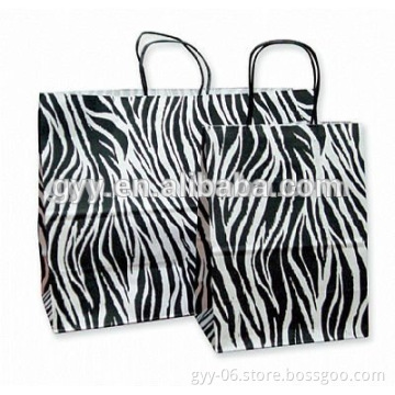 GYY zebra printed paper shopping bags